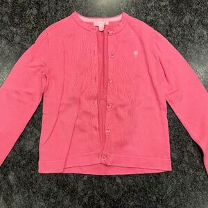 Lilly Pulitzer Girls Pink Cardigan Sweater - size L Large (8-10)